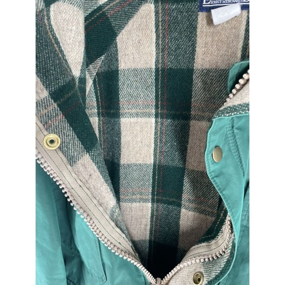 Vintage Lands End Jacket Mens Large Weatherproof Flannel Lined Winter Long Coat - Picture 9 of 12